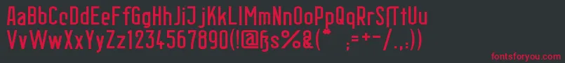 BerlinEmailWideSemibold-fontti – punaiset fontit mustalla taustalla