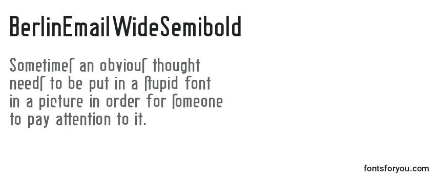 Review of the BerlinEmailWideSemibold Font