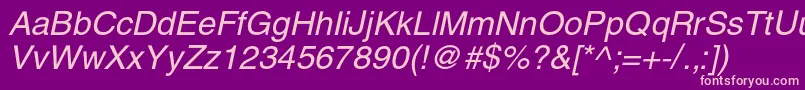 HeliosItalic Font – Pink Fonts on Purple Background
