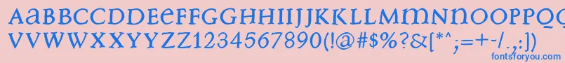 Freebradbury Font – Blue Fonts on Pink Background