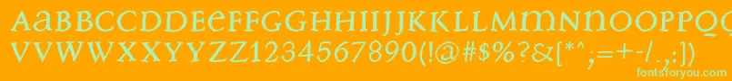 Freebradbury Font – Green Fonts on Orange Background