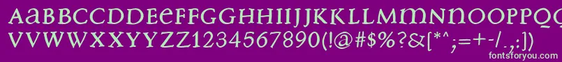 Freebradbury Font – Green Fonts on Purple Background