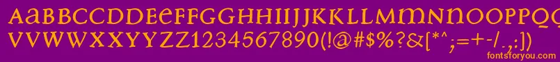 Freebradbury Font – Orange Fonts on Purple Background