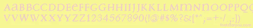 Freebradbury Font – Pink Fonts on Yellow Background