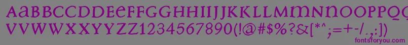 Freebradbury Font – Purple Fonts on Gray Background