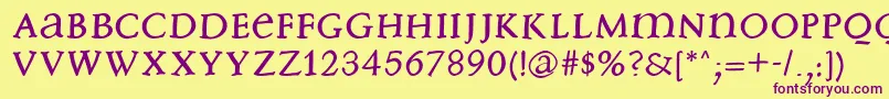 Freebradbury Font – Purple Fonts on Yellow Background