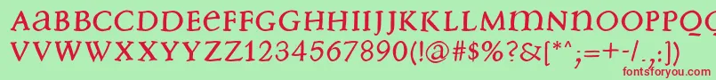 Freebradbury Font – Red Fonts on Green Background