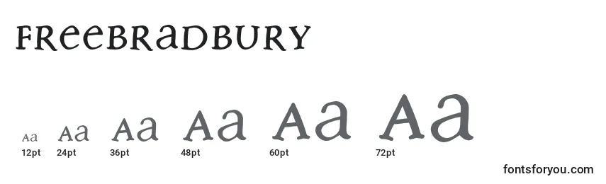 Размеры шрифта Freebradbury