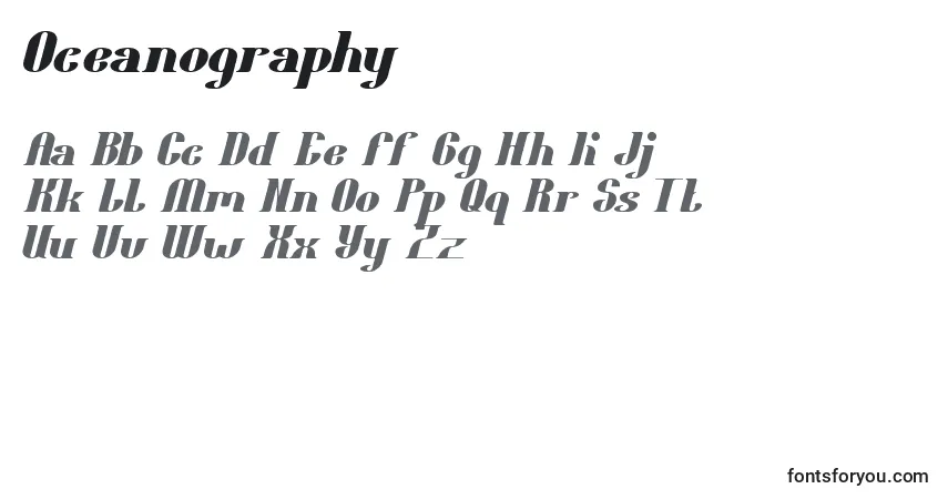 Шрифт Oceanography – алфавит, цифры, специальные символы
