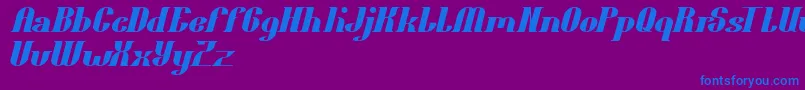 フォントOceanography – 紫色の背景に青い文字