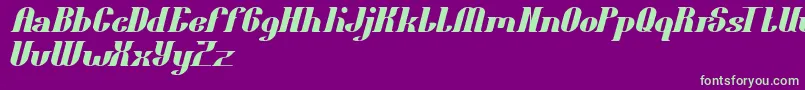 フォントOceanography – 紫の背景に緑のフォント