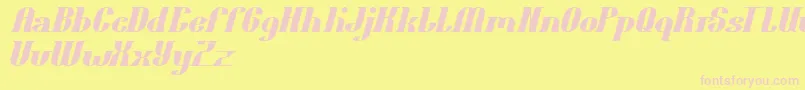フォントOceanography – ピンクのフォント、黄色の背景