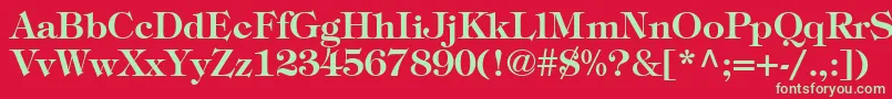 ItcTiffanyLtDemi Font – Green Fonts on Red Background