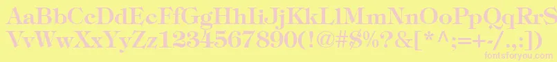 ItcTiffanyLtDemi-Schriftart – Rosa Schriften auf gelbem Hintergrund