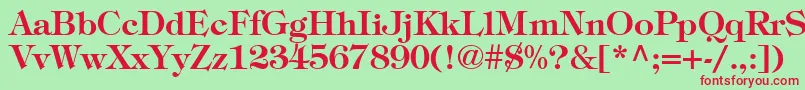 ItcTiffanyLtDemi Font – Red Fonts on Green Background