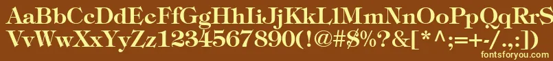 ItcTiffanyLtDemi-fontti – keltaiset fontit ruskealla taustalla