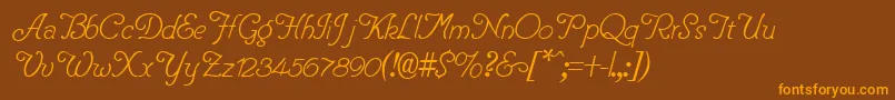 PentipRegular Font – Orange Fonts on Brown Background