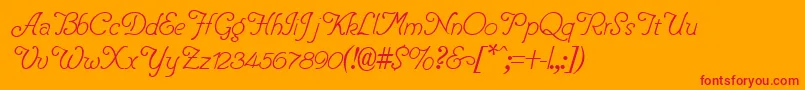PentipRegular Font – Red Fonts on Orange Background