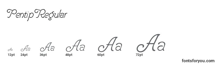 PentipRegular Font Sizes