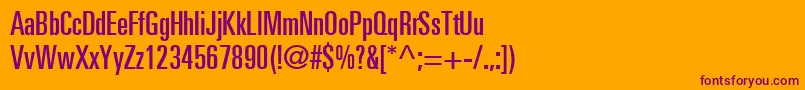 UniversLt59UltraCondensed Font – Purple Fonts on Orange Background