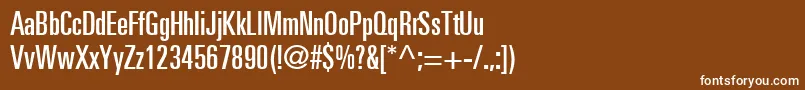 フォントUniversLt59UltraCondensed – 茶色の背景に白い文字