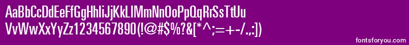 UniversLt59UltraCondensed Font – White Fonts on Purple Background