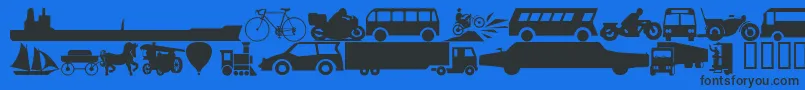 Wmtransport1 Font – Black Fonts on Blue Background