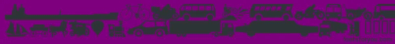 Wmtransport1-Schriftart – Schwarze Schriften auf violettem Hintergrund