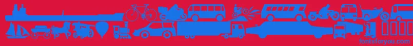 Wmtransport1 Font – Blue Fonts on Red Background