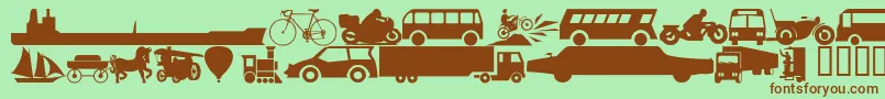 Wmtransport1 Font – Brown Fonts on Green Background