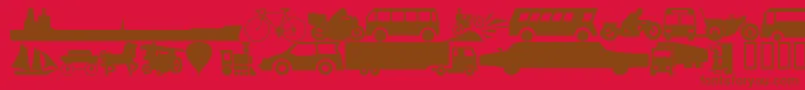 Weitere Informationen zur Wmtransport1-Schriftart Wmtransport1-Schriftart – Braune Schriften auf rotem Hintergrund