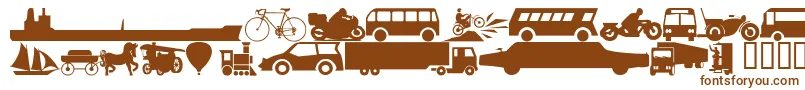 フォントWmtransport1 – 白い背景に茶色のフォント