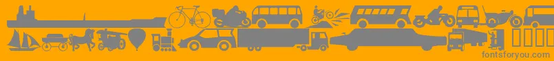 Wmtransport1 Font – Gray Fonts on Orange Background