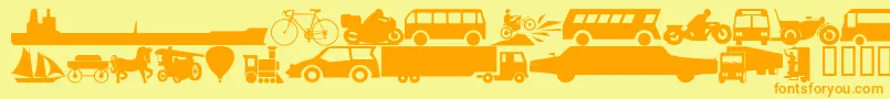 Wmtransport1 Font – Orange Fonts on Yellow Background