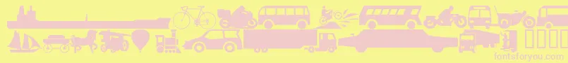 Wmtransport1-Schriftart – Rosa Schriften auf gelbem Hintergrund
