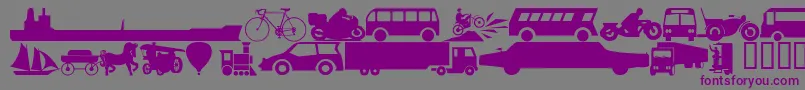 Wmtransport1-Schriftart – Violette Schriften auf grauem Hintergrund