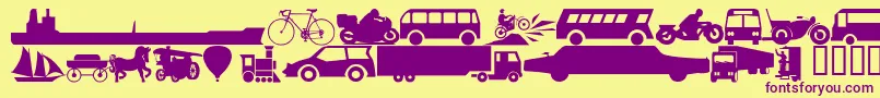 Wmtransport1 Font – Purple Fonts on Yellow Background