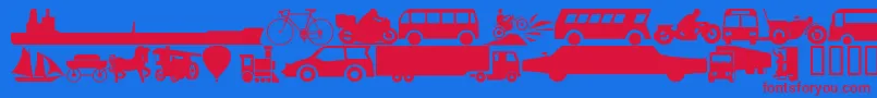 Wmtransport1-fontti – punaiset fontit sinisellä taustalla