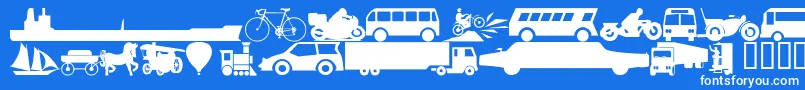 Wmtransport1 Font – White Fonts on Blue Background