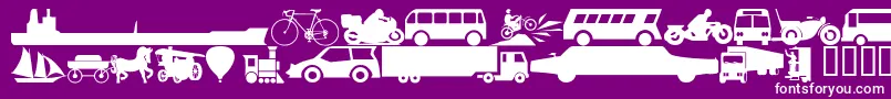 Wmtransport1 Font – White Fonts on Purple Background