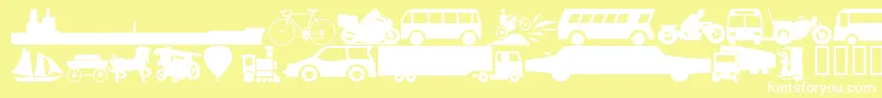 Wmtransport1 Font – White Fonts on Yellow Background