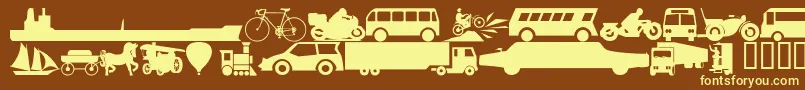 フォントWmtransport1 – 黄色のフォント、茶色の背景