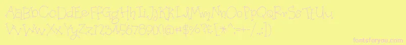 フォントBmdOrganicFridays – ピンクのフォント、黄色の背景