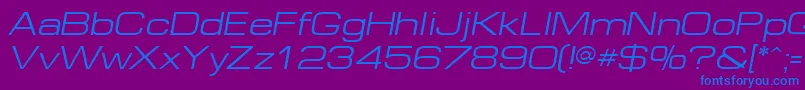 EuropeextItalic Font – Blue Fonts on Purple Background