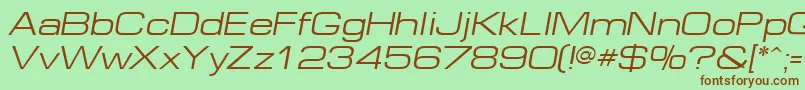 EuropeextItalic Font – Brown Fonts on Green Background