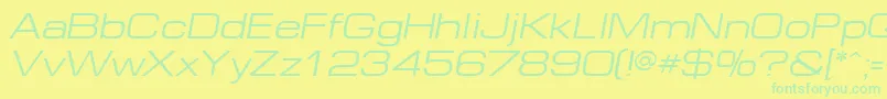 EuropeextItalic Font – Green Fonts on Yellow Background