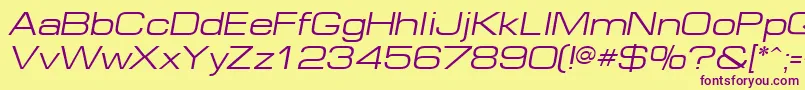 EuropeextItalic Font – Purple Fonts on Yellow Background