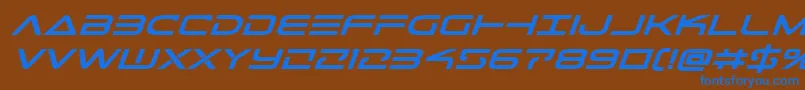 Telemarinesboldexpandital1 Font – Blue Fonts on Brown Background