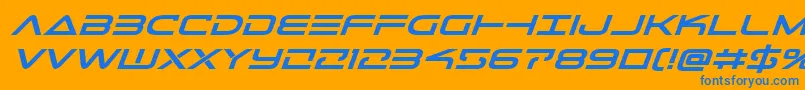 Telemarinesboldexpandital1 Font – Blue Fonts on Orange Background