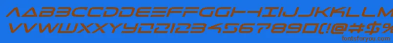 Telemarinesboldexpandital1 Font – Brown Fonts on Blue Background